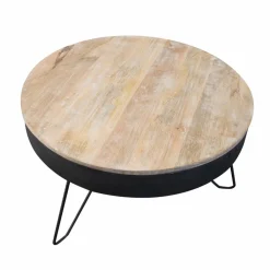 Table Basse<Made in Meubles Table basse en bois de manguier et métal Locker