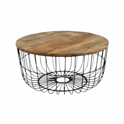 Table Basse<Made in Meubles Table basse en bois de manguier et métal Ella