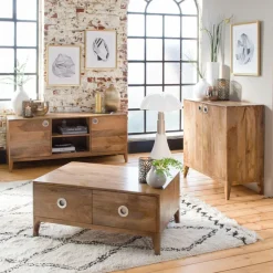 Table Basse<Made in Meubles Table basse en bois de manguier Eloi