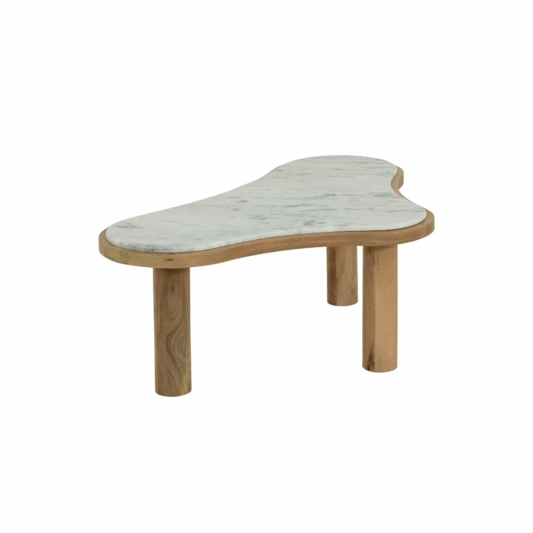 Table Basse<Made in Meubles Table basse en bois de manguier et marbre Adler