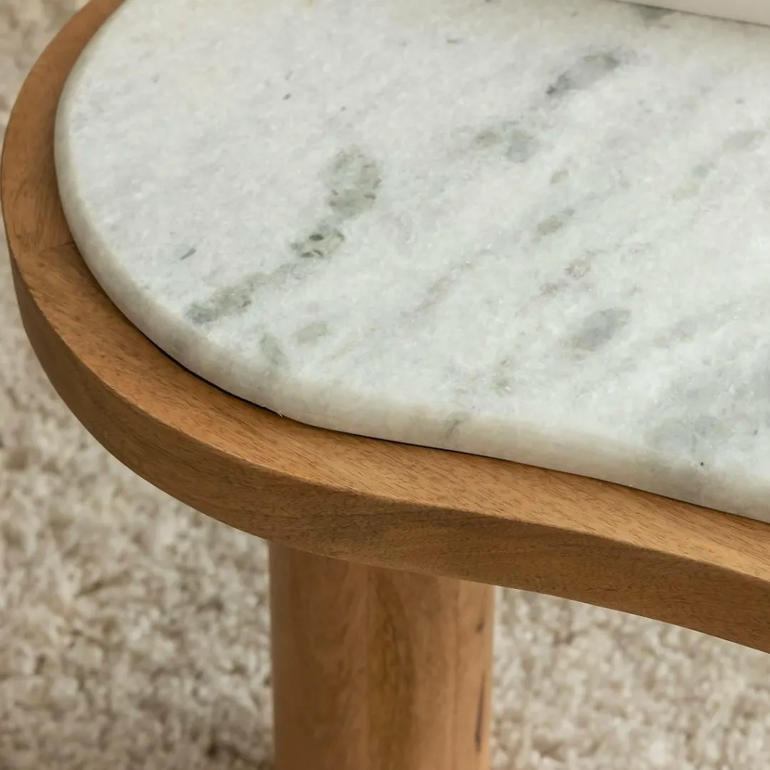 Table Basse<Made in Meubles Table basse en bois de manguier et marbre Adler