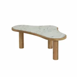 Table Basse<Made in Meubles Table basse en bois de manguier et marbre Adler