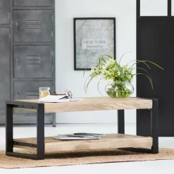 Table Basse<Made in Meubles Table basse en bois de manguier 100 cm New-York