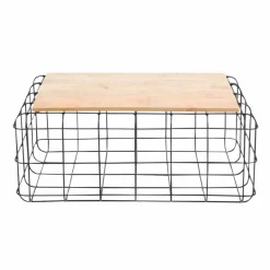 Table Basse<Made in Meubles Table basse en bois de manguier et métal noir Madeline