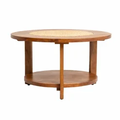 Table Basse<Made in Meubles Table basse en bois de manguier et cannage Zuria