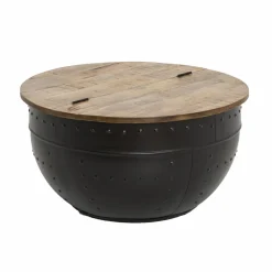 Table Basse<Made in Meubles Table basse en bois de manguier et métal Bertine