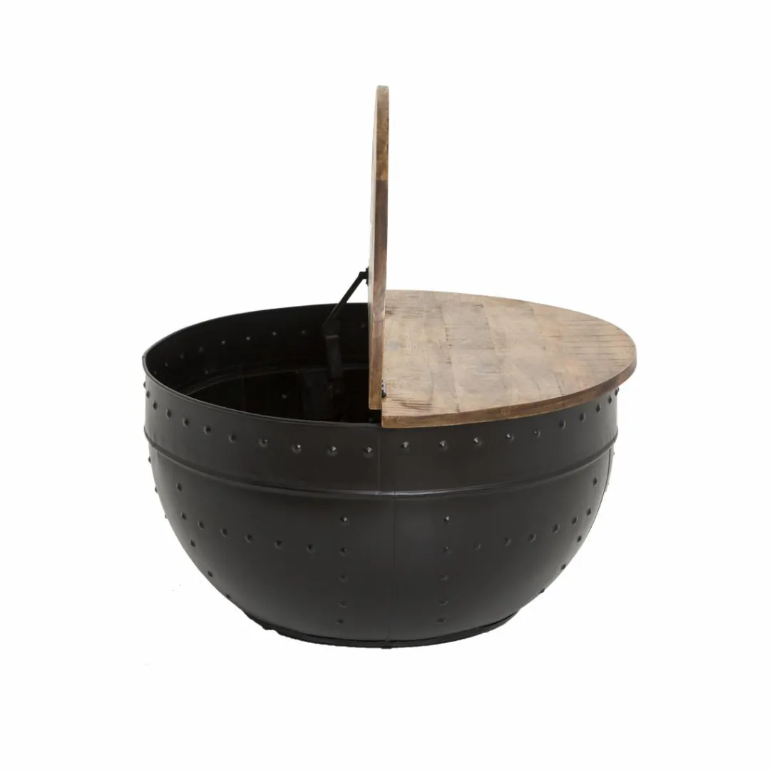 Table Basse<Made in Meubles Table basse en bois de manguier et métal Bertine