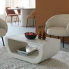 Table Basse<Made in Meubles Table basse en bois effet béton blanc Thomas