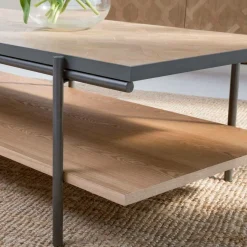 Table Basse<Made in Meubles Table basse en bois et métal Livia