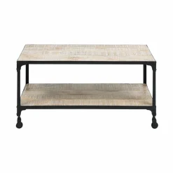 Table Basse<Made in Meubles Table basse en bois reyclé et métal White