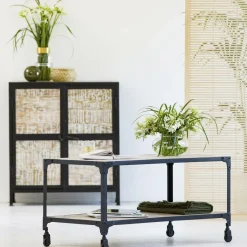 Table Basse<Made in Meubles Table basse en bois reyclé et métal White