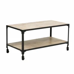 Table Basse<Made in Meubles Table basse en bois reyclé et métal White