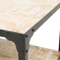 Table Basse<Made in Meubles Table basse en bois reyclé et métal White