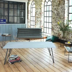 Table Basse<Made in Meubles Table basse en ciment et métal Grey