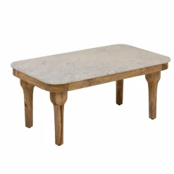 Table Basse<Made in Meubles Table basse en marbre et en bois d'acacia Calix