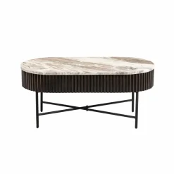 Table Basse<Made in Meubles Table basse en métal et marbre Alfred