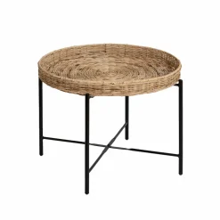 Table Basse<Made in Meubles Table basse en rotin et métal Julie