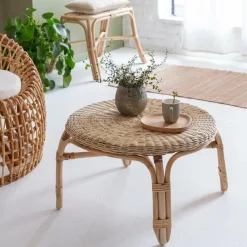 Table Basse<Made in Meubles Table basse en rotin ronde Nohan