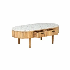 Table Basse<Made in Meubles Table basse en terrazzo et bois de manguier Ambrine