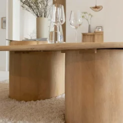 Table Basse<Made in Meubles Table basse en vague en bois de manguier Silas