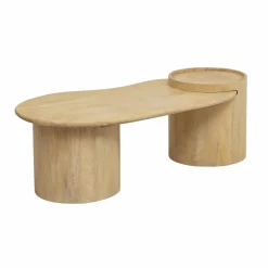 Table Basse<Made in Meubles Table basse en vague en bois de manguier Silas