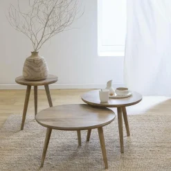 Table Basse|Table Gigogne<Made in Meubles Table basse gigogne en bois de manguier Nala