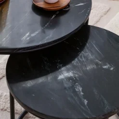 Table Basse|Table Gigogne<Made in Meubles Table basse gigogne en marbre noir Joe