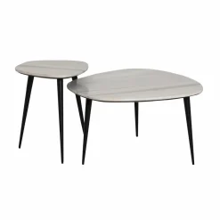 Table Basse|Table Gigogne<Made in Meubles Table basse gigogne en marbre blanc Ariane