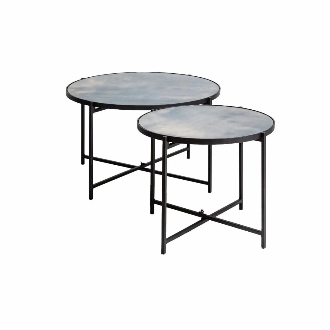 Table Basse|Table Gigogne<Made in Meubles Table basse gigogne en verre fumé et métal Florian