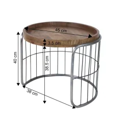 Table Basse|Table Gigogne<Made in Meubles Table basse gigogne industrielle en métal gris Chiara