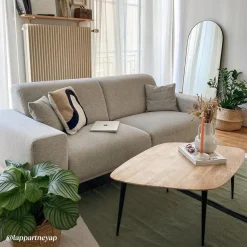 Table Basse<Made in Meubles Table basse losange en bois de manguier et métal Aimée