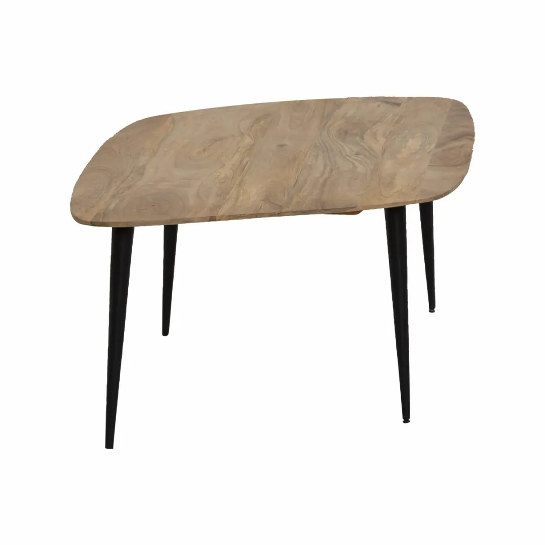 Table Basse<Made in Meubles Table basse losange en bois de manguier et métal Aimée