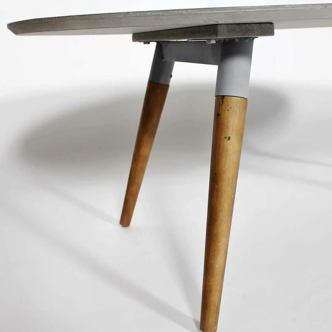 Table Basse<Made in Meubles Table Basse plateau motif graphique et pieds en bois ScandiGraphiK