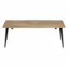 Table Basse<Made in Meubles Table basse rectangle en bois de manguier et métal Aimée