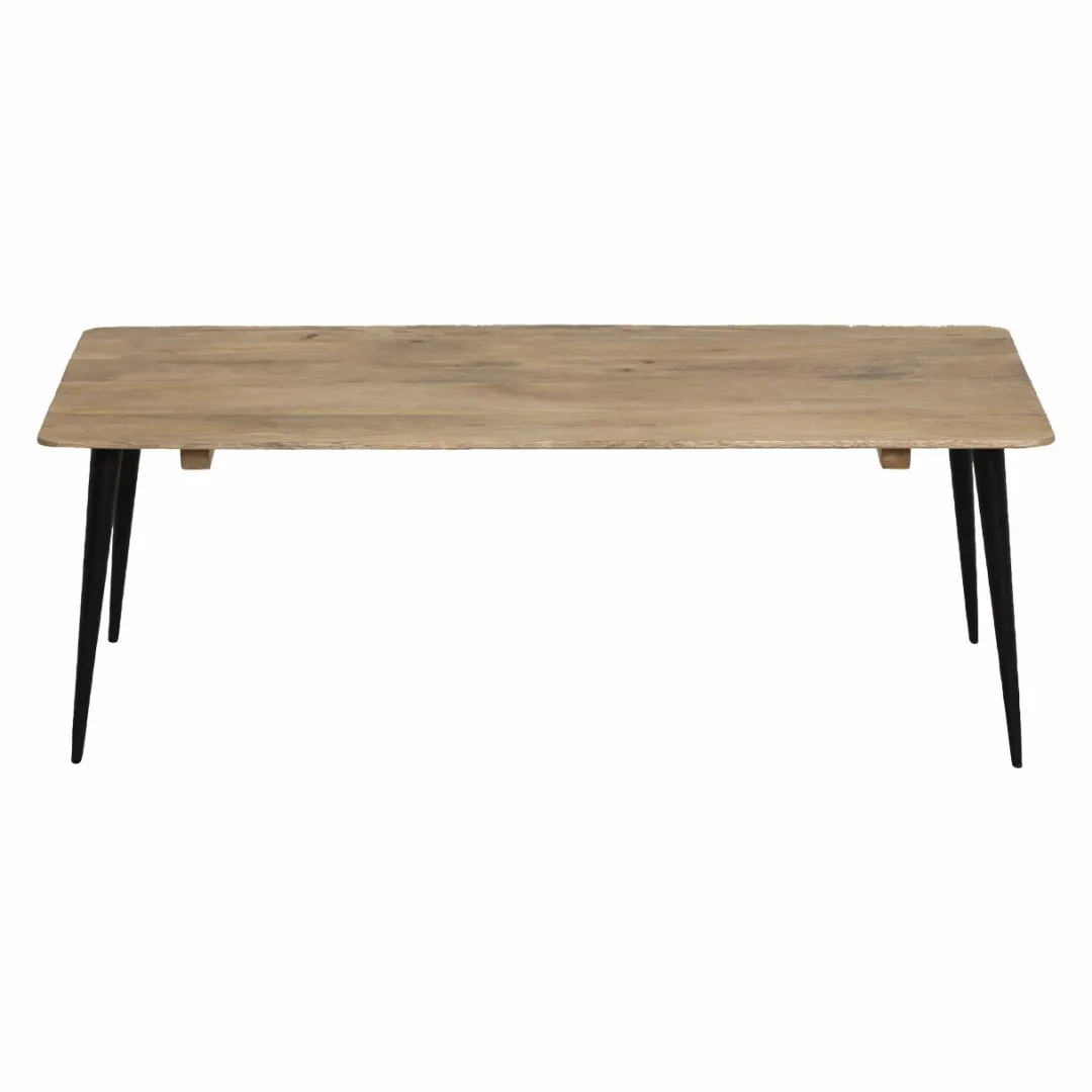 Table Basse<Made in Meubles Table basse rectangle en bois de manguier et métal Aimée