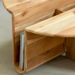 Table Basse<Made in Meubles Table basse ronde en bois d'acacia Astare