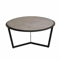 Table Basse<Made in Meubles Table basse ronde en bois et métal Céleste