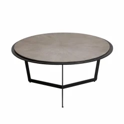 Table Basse<Made in Meubles Table basse ronde en bois et métal Céleste