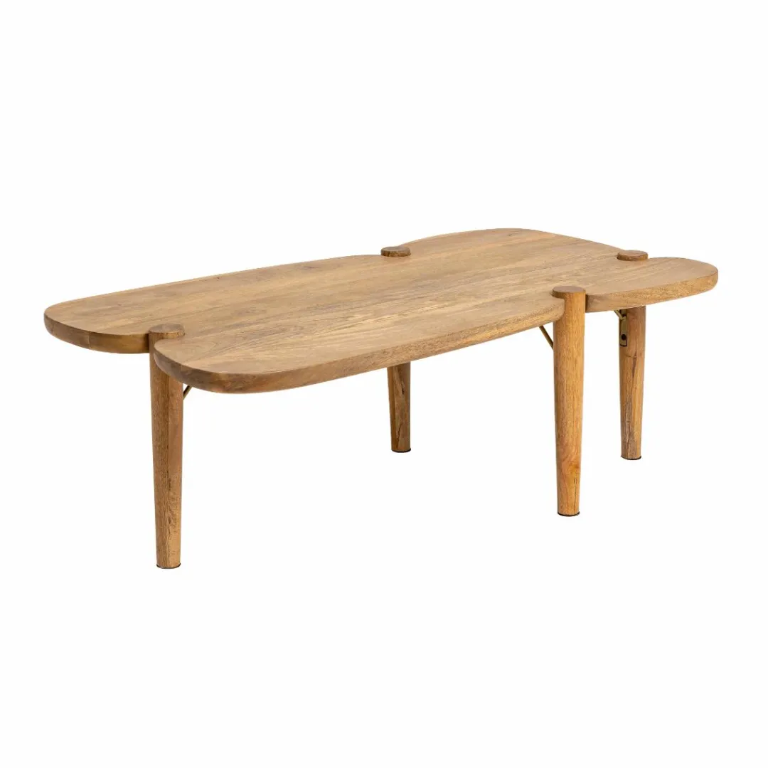 Table Basse<Made in Meubles Table basse vague en bois de manguier Zola