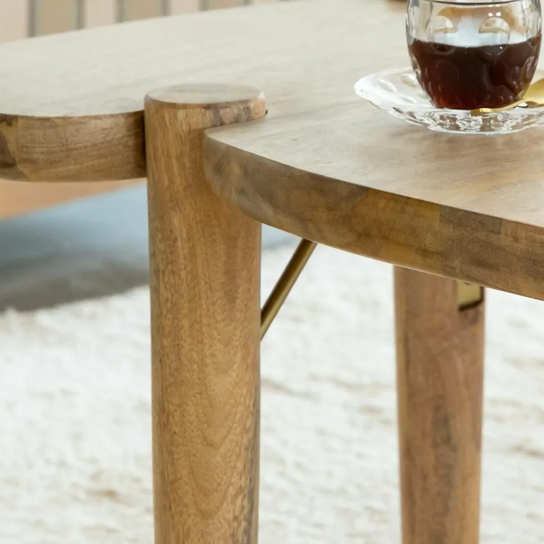 Table Basse<Made in Meubles Table basse vague en bois de manguier Zola