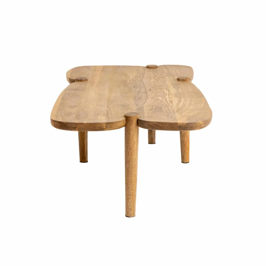 Table Basse<Made in Meubles Table basse vague en bois de manguier Zola