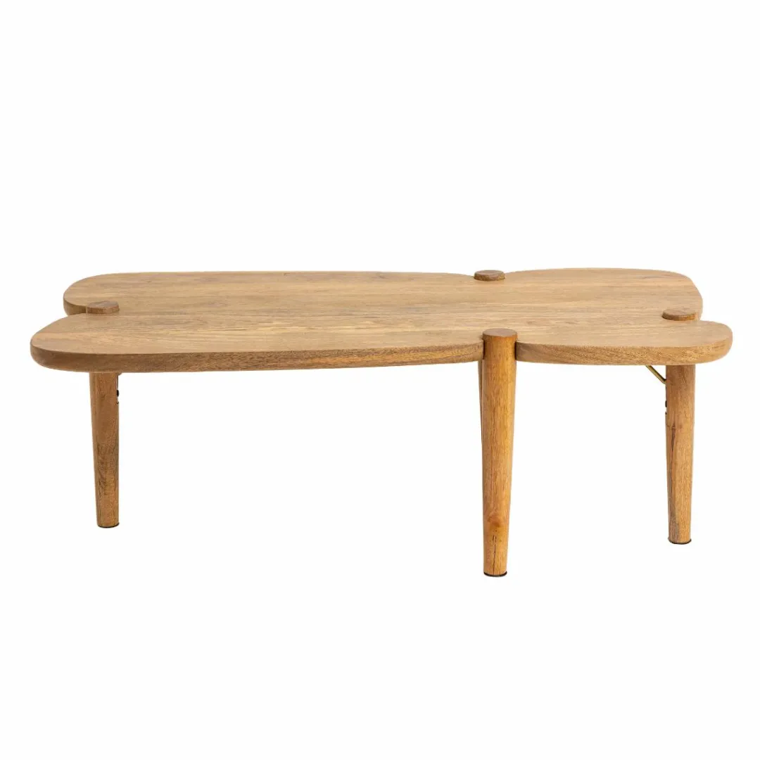 Table Basse<Made in Meubles Table basse vague en bois de manguier Zola