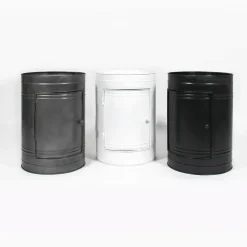 Chevet<Made in Meubles Table de chevet bidon en métal blanc Meryl