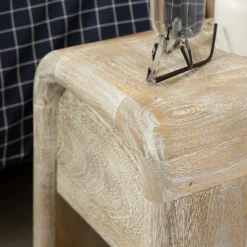 Chevet<Made in Meubles Table de chevet blanchie en bois de manguier Gilda