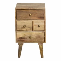 Chevet<Made in Meubles Table de chevet en bois de manguier 4 tiroirs Maëva