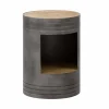Chevet<Made in Meubles Table de chevet en métal gris Locker