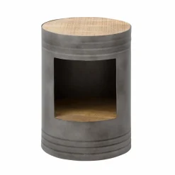 Chevet<Made in Meubles Table de chevet en métal gris Locker