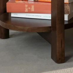 Chevet<Made in Meubles Table de chevet ovale en bois de manguier Sharon