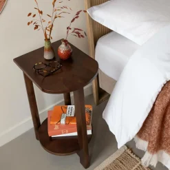 Chevet<Made in Meubles Table de chevet ovale en bois de manguier Sharon