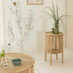 Chevet<Made in Meubles Table de chevet ronde en bois de pin Vénus